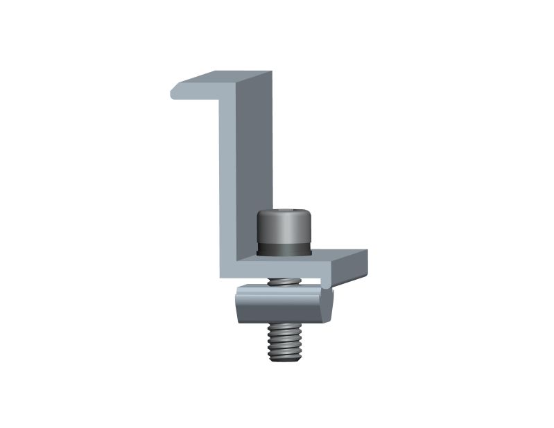 End clamp for metal sheet roof mounting system