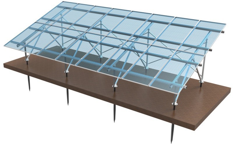 Frankreich Boden -Solarmontagesystem