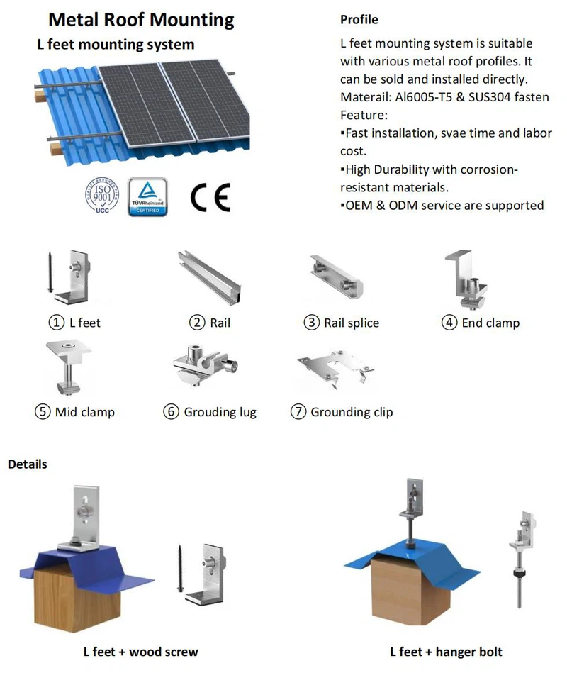 Metal roof mounting Metal roof mounting